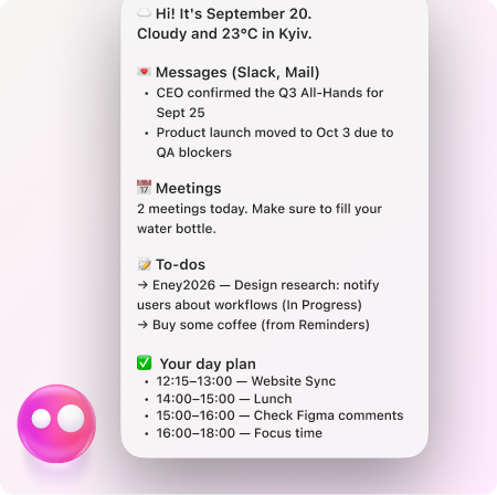 Eney creating a To-Do list for a day