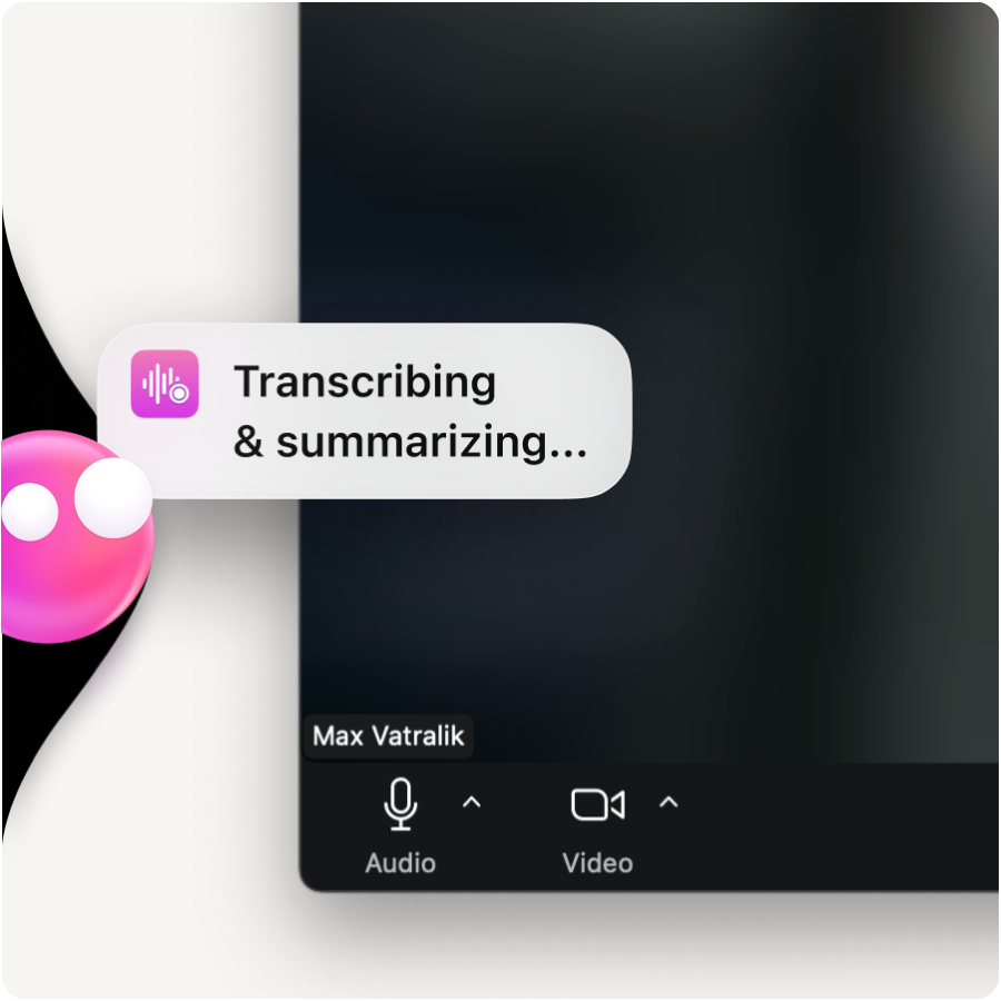 Eney transcribes and summarizes a video meeting