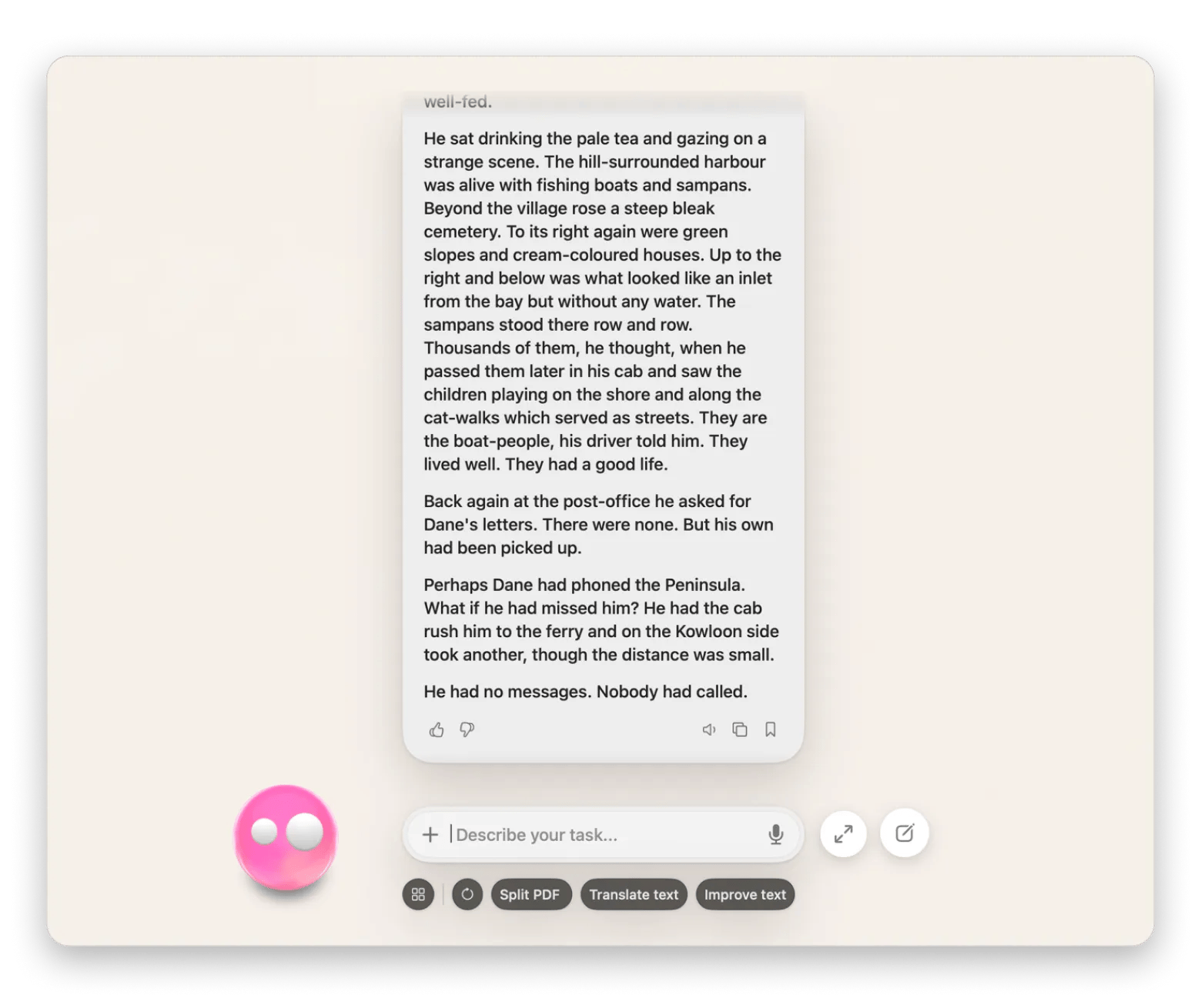 Eney returning extracted text in the conversation